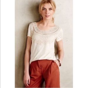 Anthropologie Meadow rue crochet bib tee